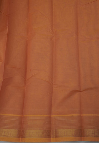 Chettinadu Cotton Saree-Pale Orange with in Vairaoosi Pattern