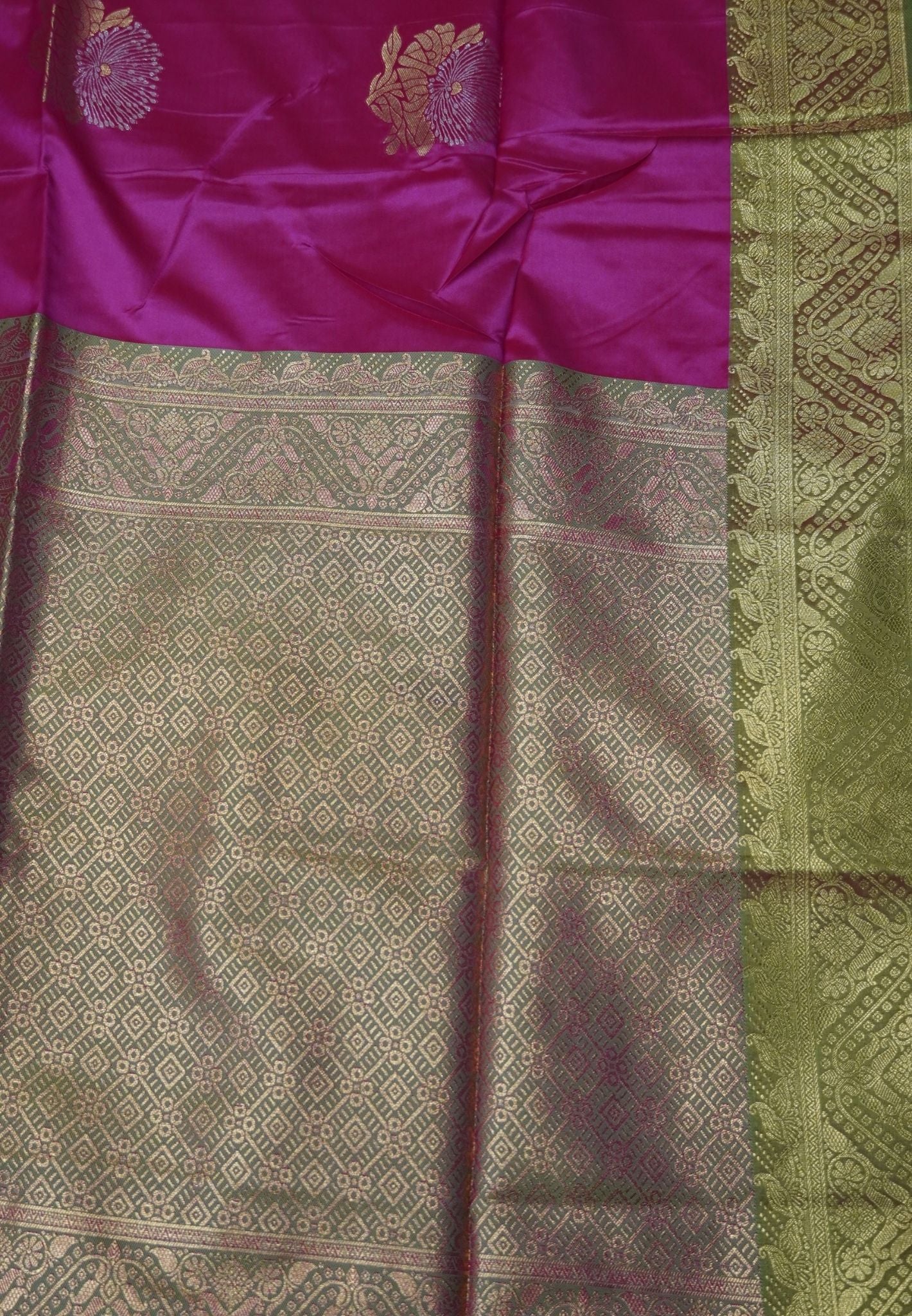 Semi Silk Saree-Rani Pink