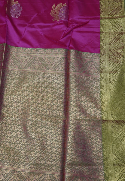 Semi Silk Saree-Rani Pink