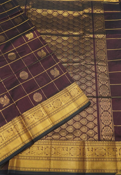 Pure Silk Cotton Saree-Coffee Brown