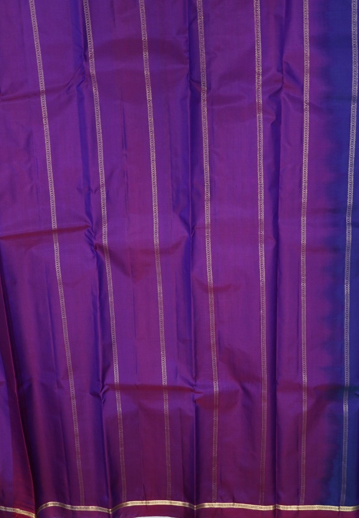 Pure Kanchipuram Silk Saree-Royal Blue with Small Border