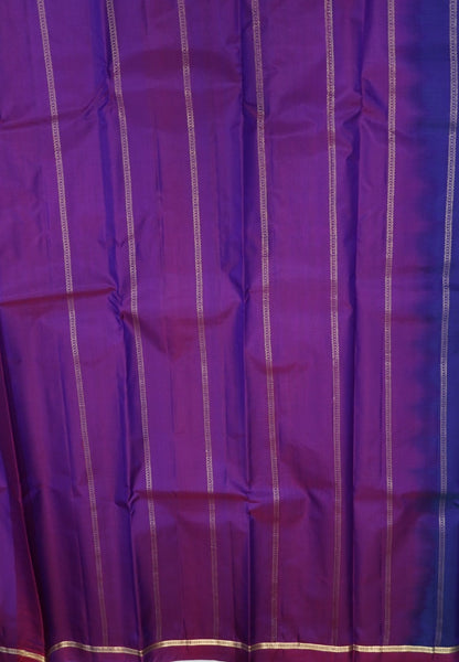 Pure Kanchipuram Silk Saree-Royal Blue with Small Border