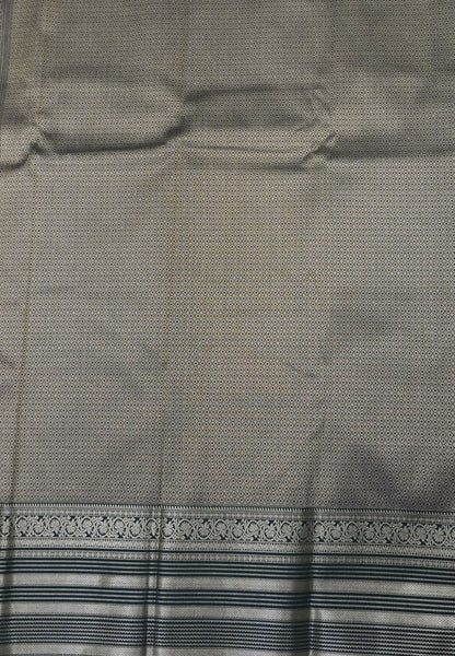 Budget Kanchipuram Saree-Wine In Floral Leaf & Stripe Zari Border