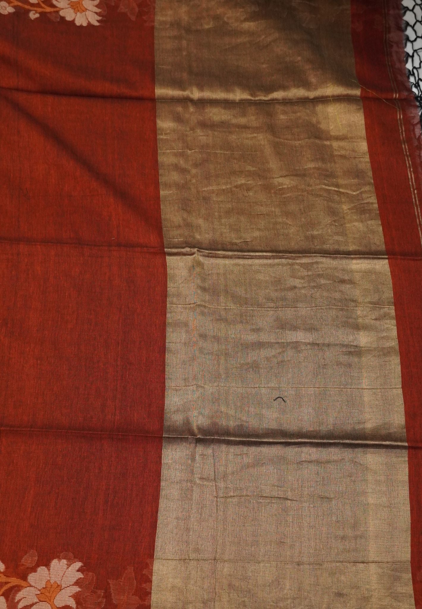 Handloom Cotton Saree-Honey Lotus Jamdhani Border