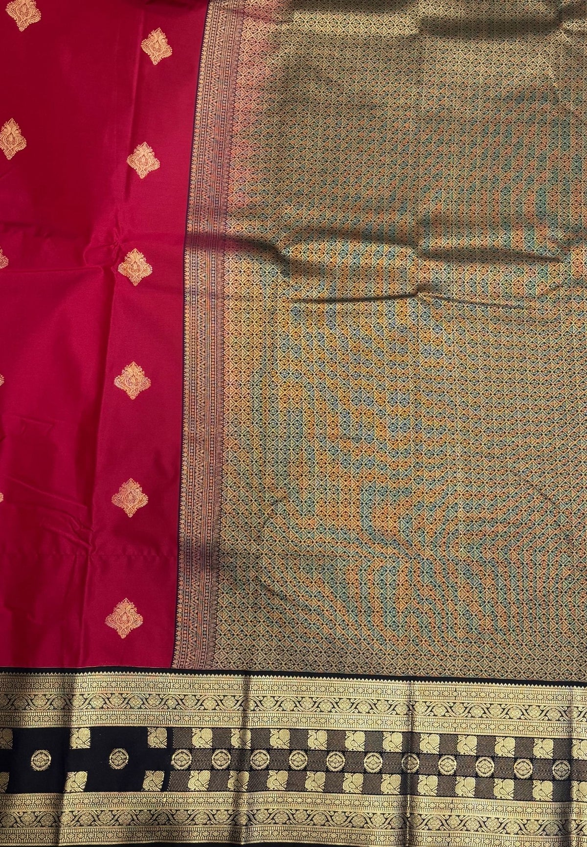 Budget Kanchipuram Saree-Berry Pink with Contrast Border