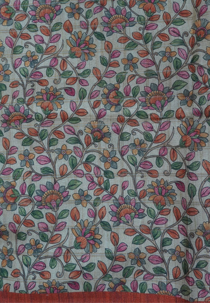 Semi Tussar Saree-Honey
