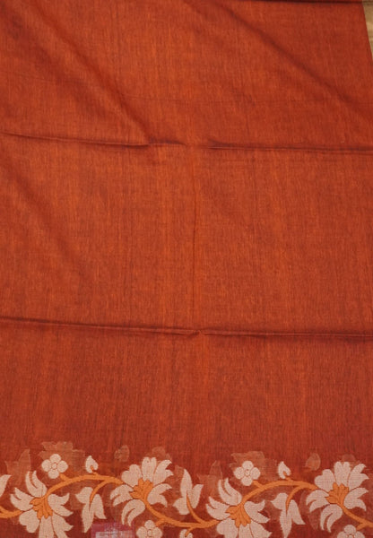 Handloom Cotton Saree-Honey Lotus Jamdhani Border