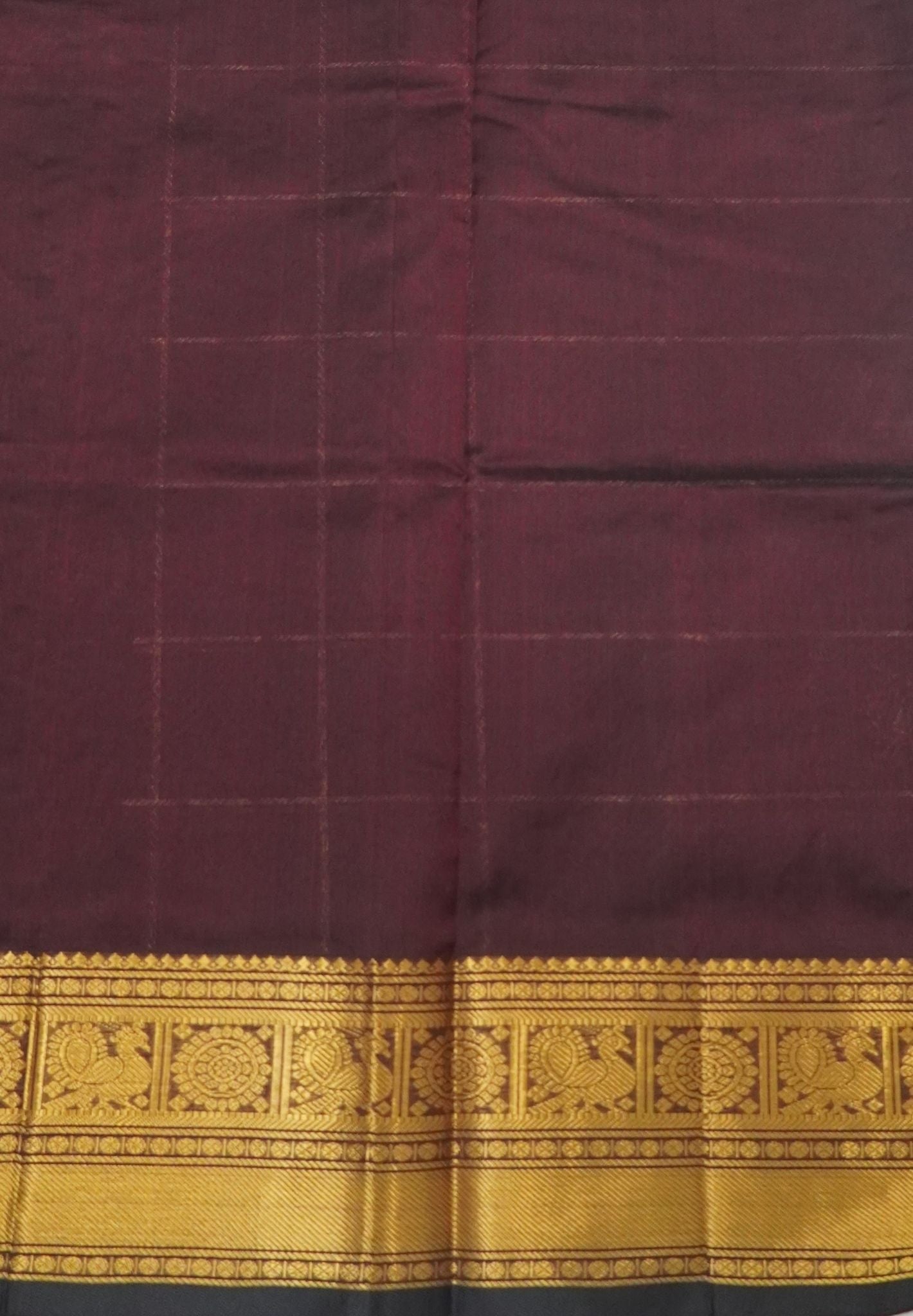 Pure Silk Cotton Saree-Coffee Brown