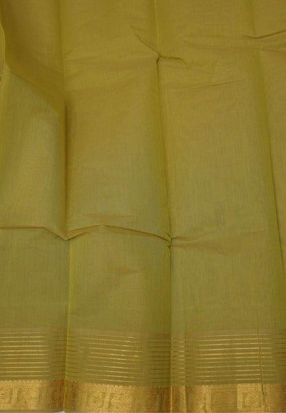 Chettinadu Cotton Saree-Antique Mustard with in Vairaoosi Pattern