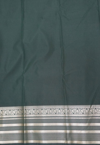 Budget Kanchipuram Saree-Wine In Floral Leaf & Stripe Zari Border
