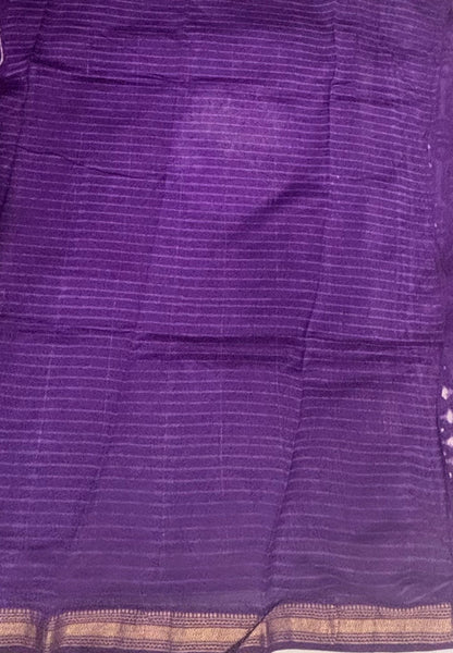 Pure Maheshwari Silk Cotton Saree-Purple