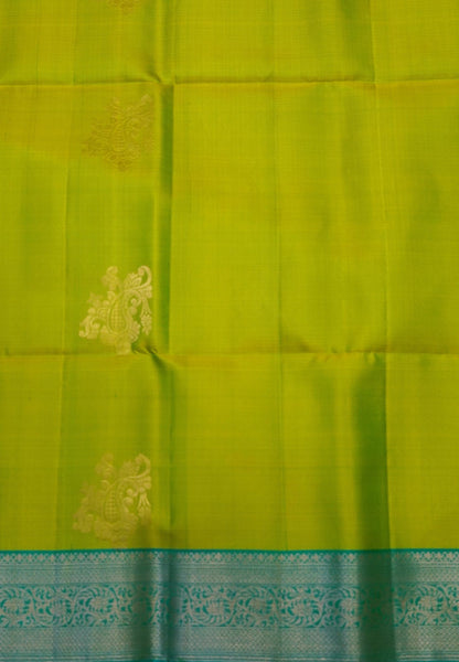 Pure Kanchipuram Silk Saree - Parrot Green