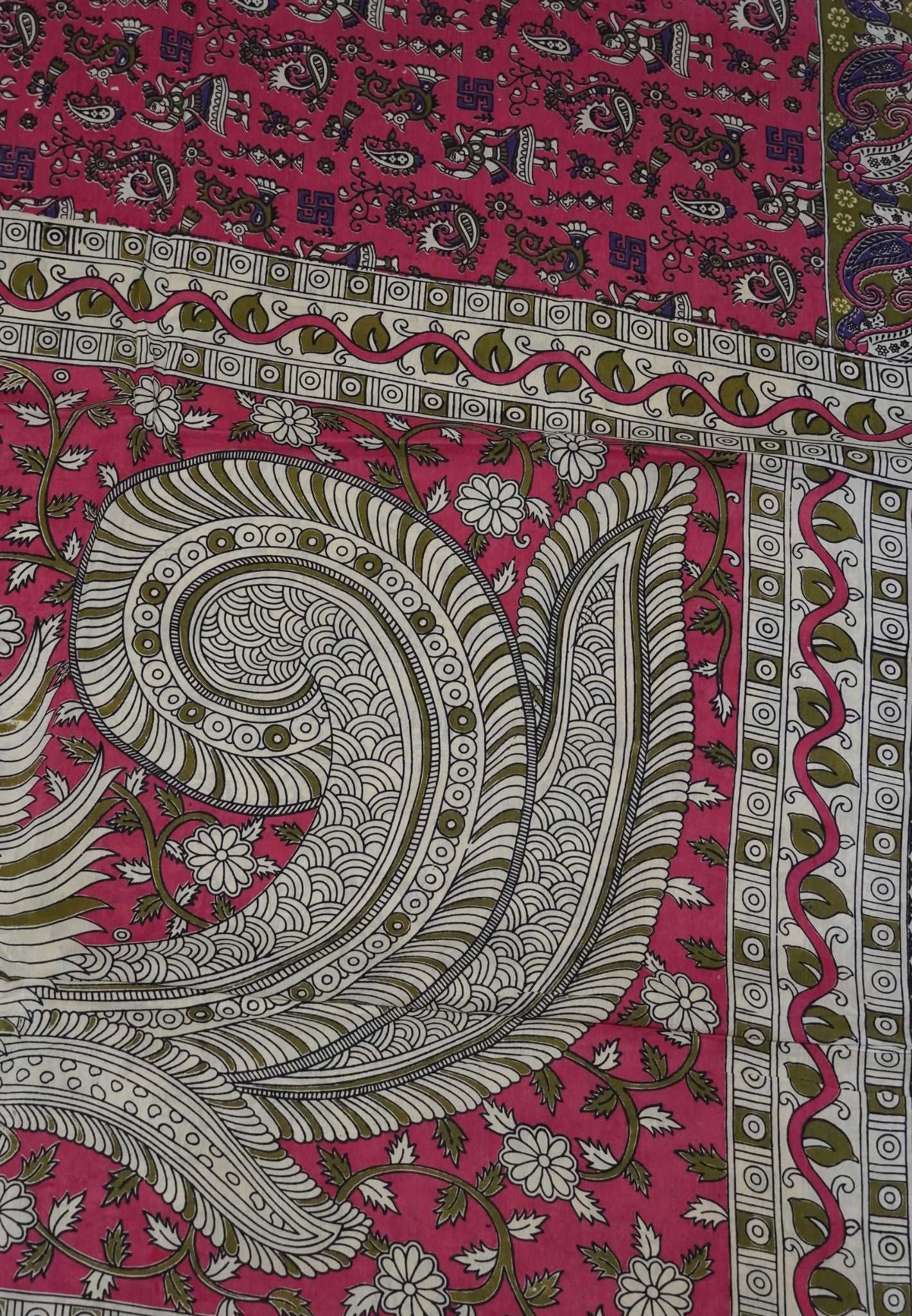 Kalamkari Silk Saree - Pink