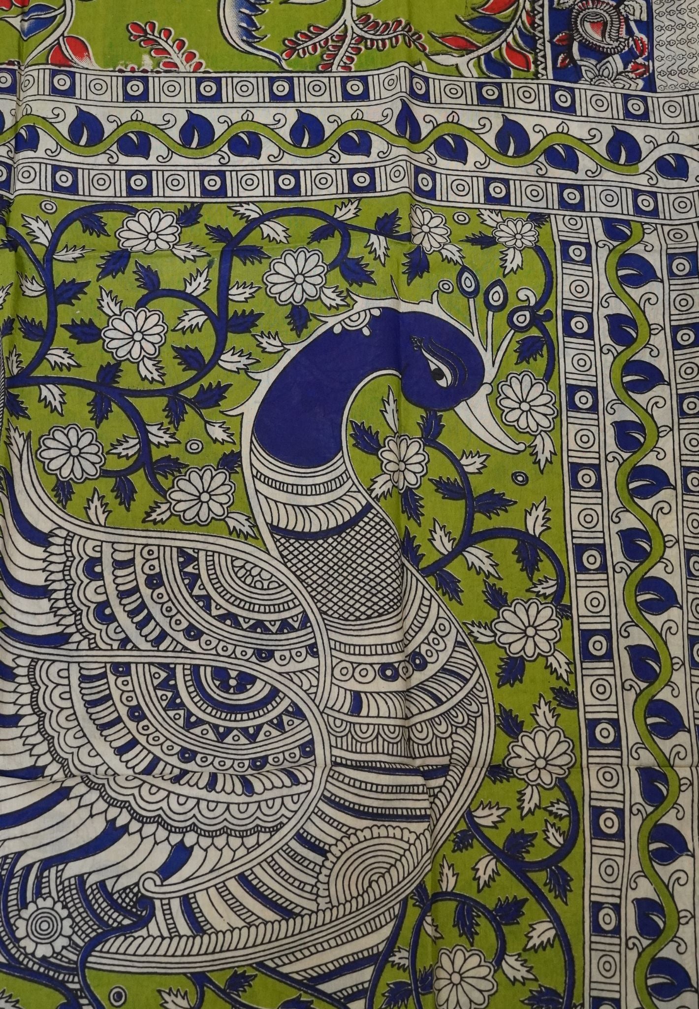 Kalamkari Silk Saree - Light Green