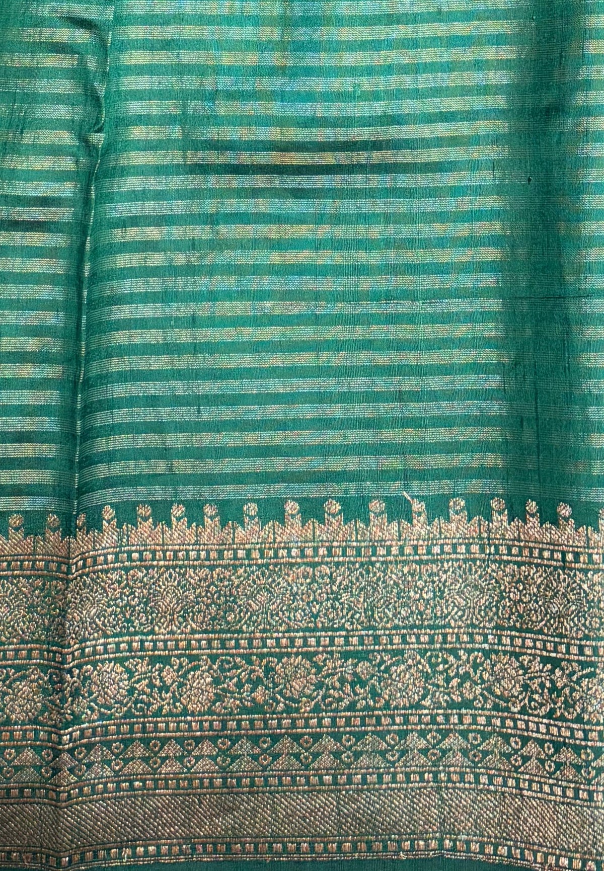 Pure Handloom Tussar Saree-Wine in Traditional Floral Brocade Border