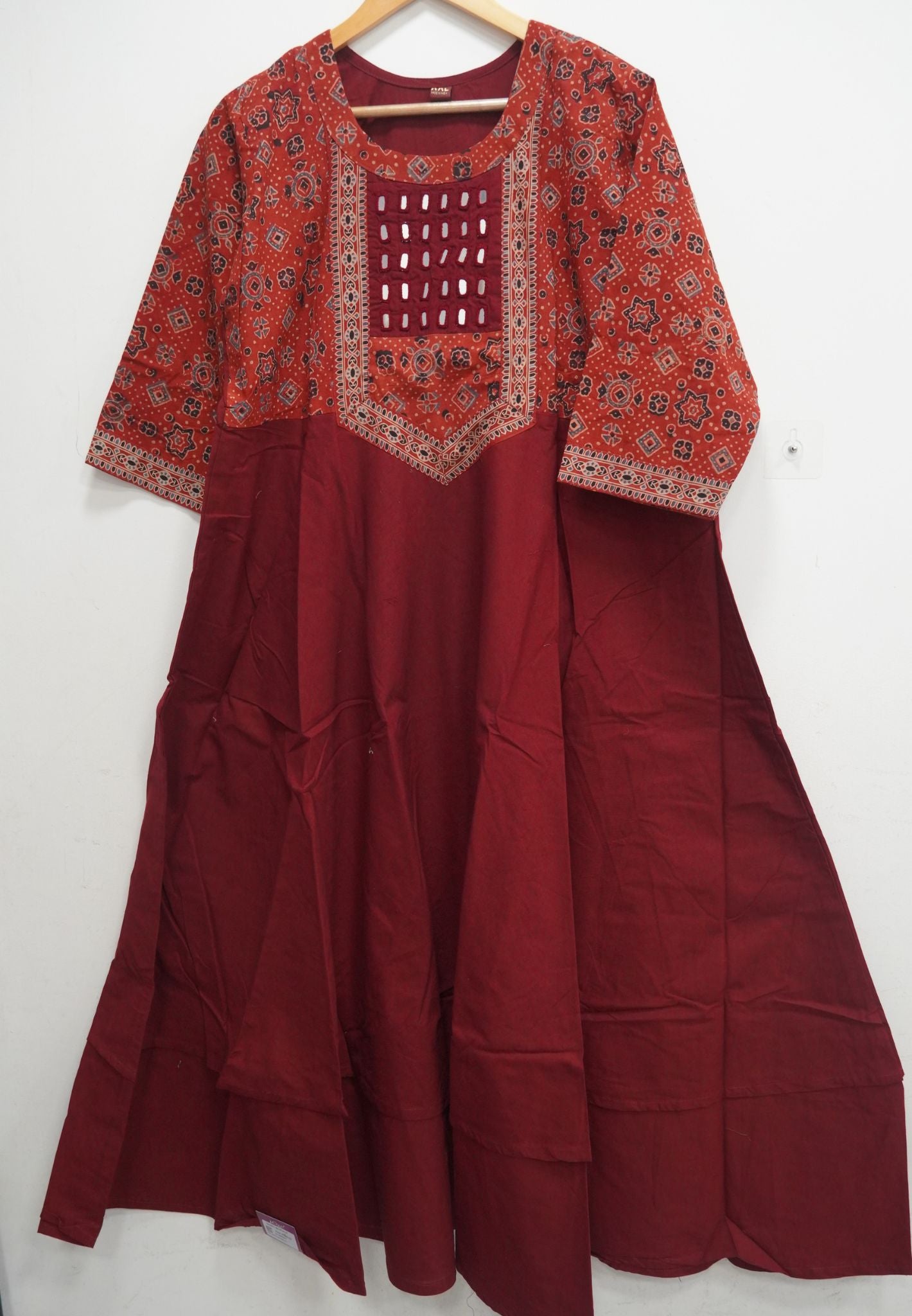 Anarkali Kurti-Mirror Work