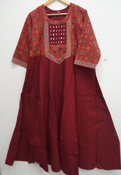 Anarkali Kurti-Mirror Work