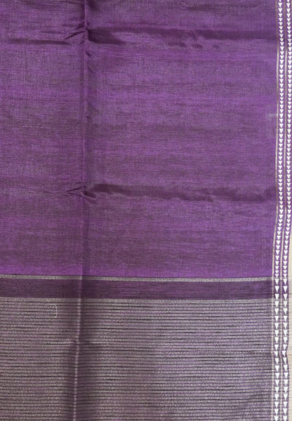 Mulberry Silk Saree- Mini Tower Border Wine