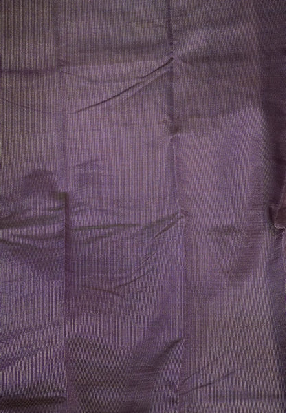 Semi Tussar Saree-Purple with Floral Zari Motif