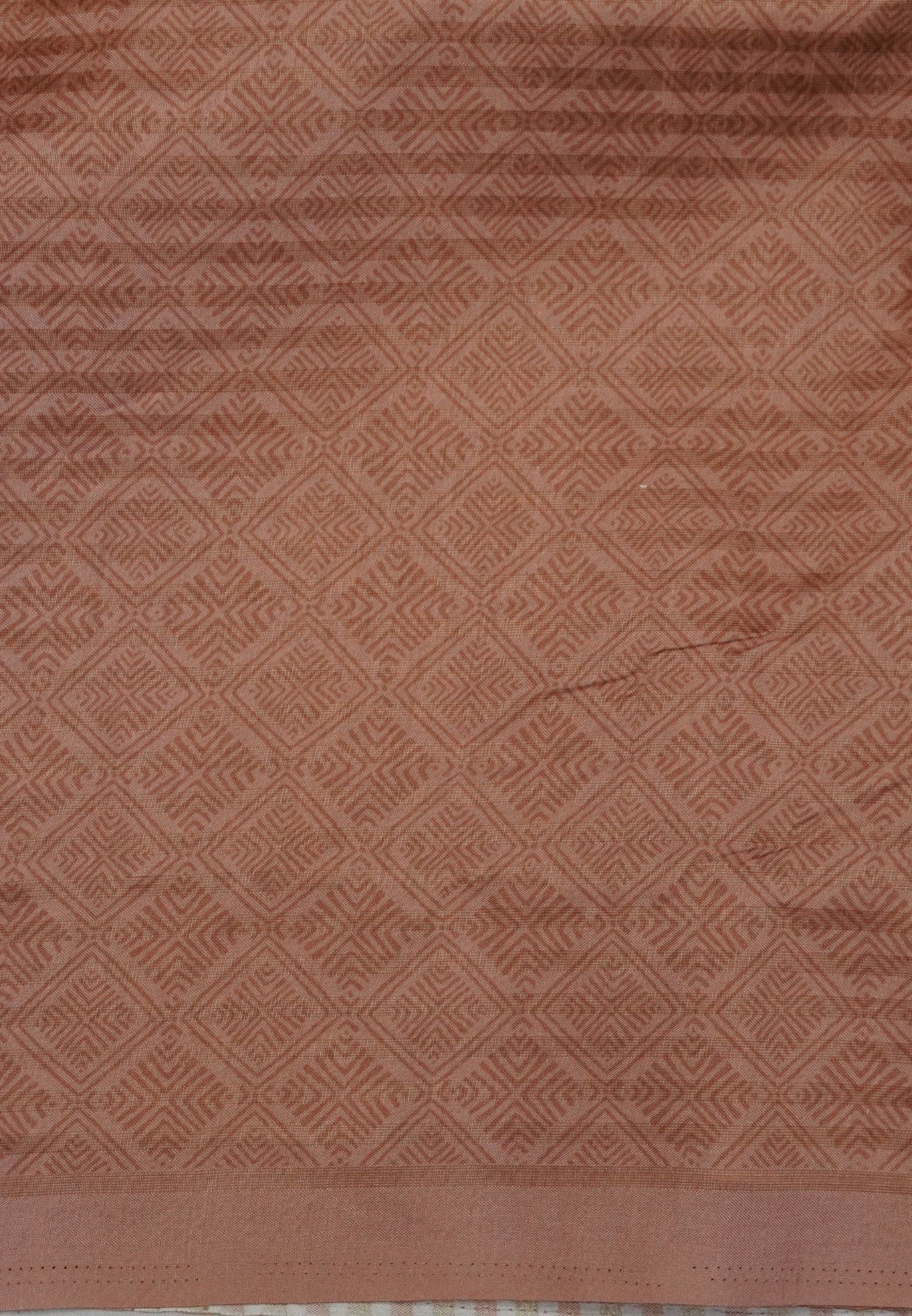 Organza Tussar  Saree - Honey with Floral Pattern