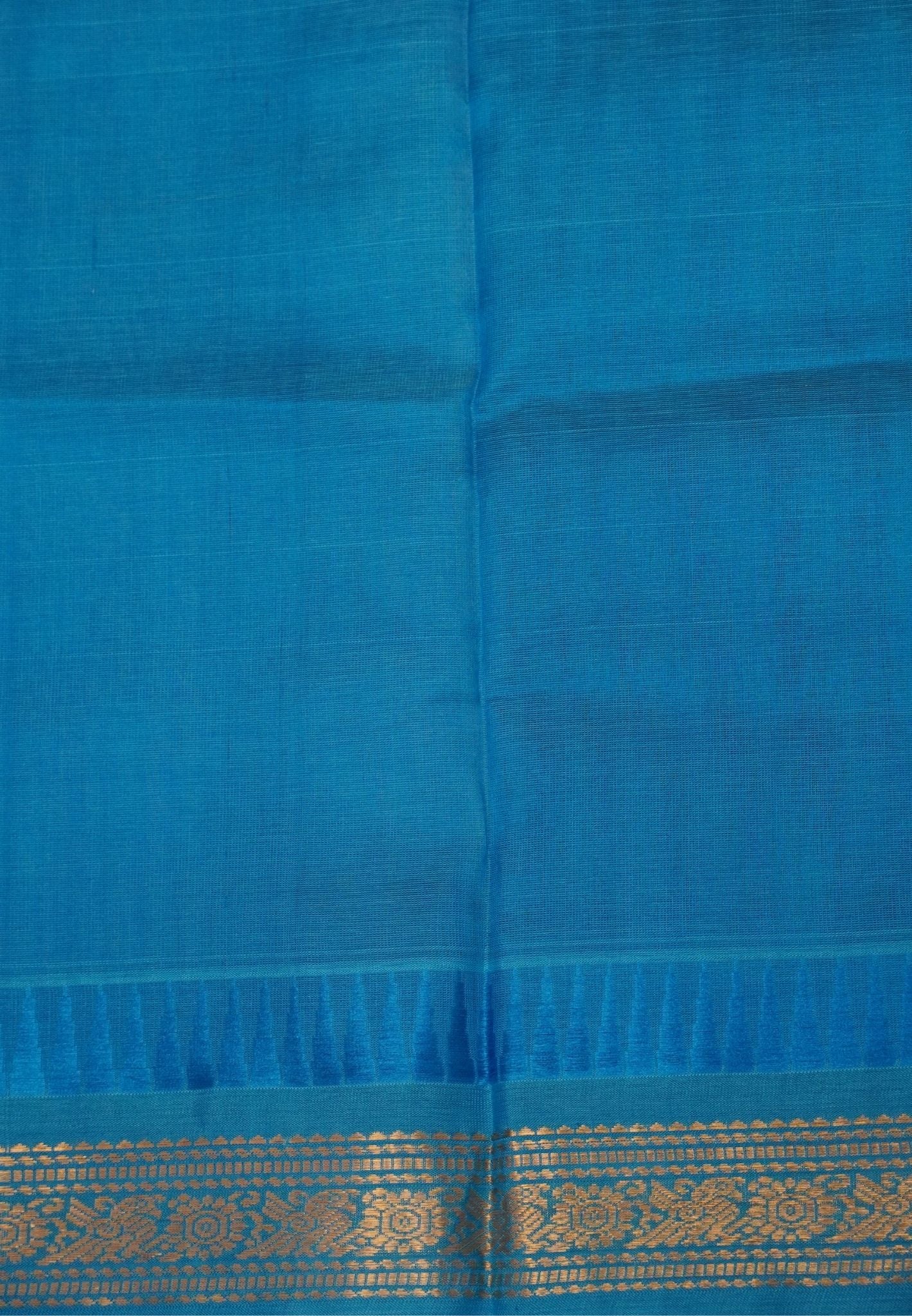 Pure Silk Cotton Saree-Dark Purple in Golden Zari Checks with Contrast Border