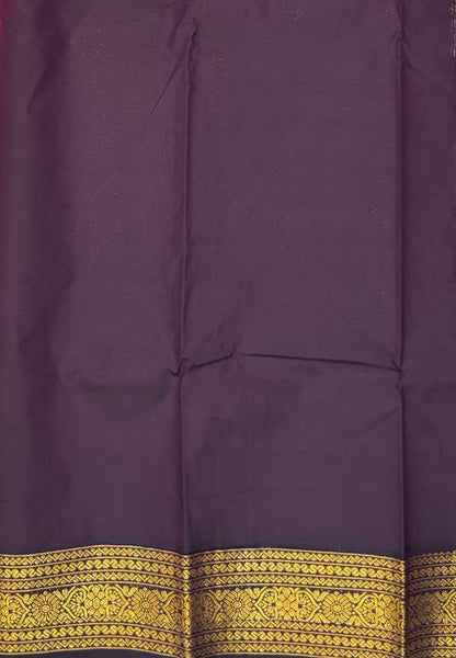 Budget Kanchipuram Saree-Peacock Pink In Floral Jaali Zari Border