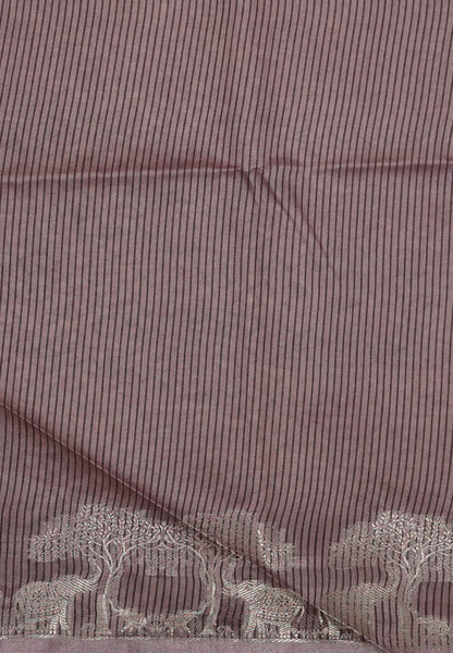 Raw Silk Saree-With Tree and Elephant-Araku