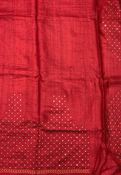 Pure Jute Silk Saree-Green In Tower Embroidery Border