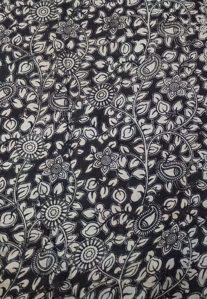 Kalamkari Cotton Saree – Traditional Art Inspired Design – Orange