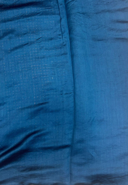 Soft Chiniya Silk Saree-Peacocok Blue in Thousand Butta Deer & Floral Border
