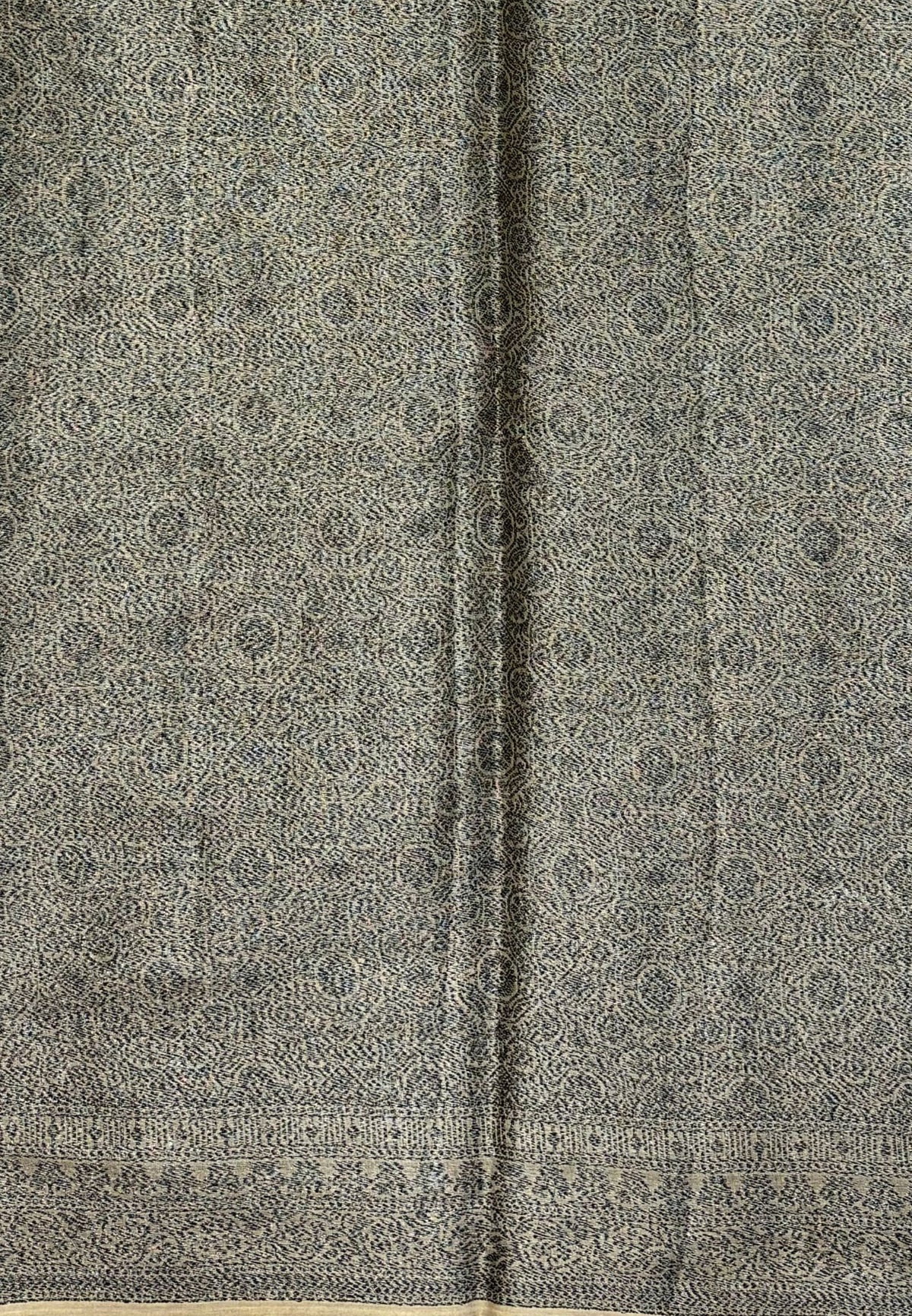 Tussar Saree-Cream In Glitter Floral Border