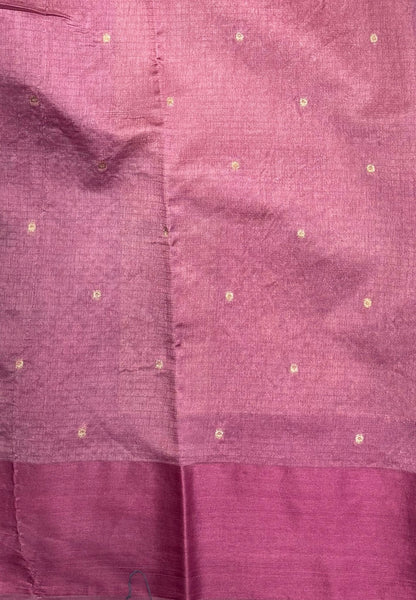 Art Silk Kota Saree-Muted Purple In Geometric Zari Brocade Border