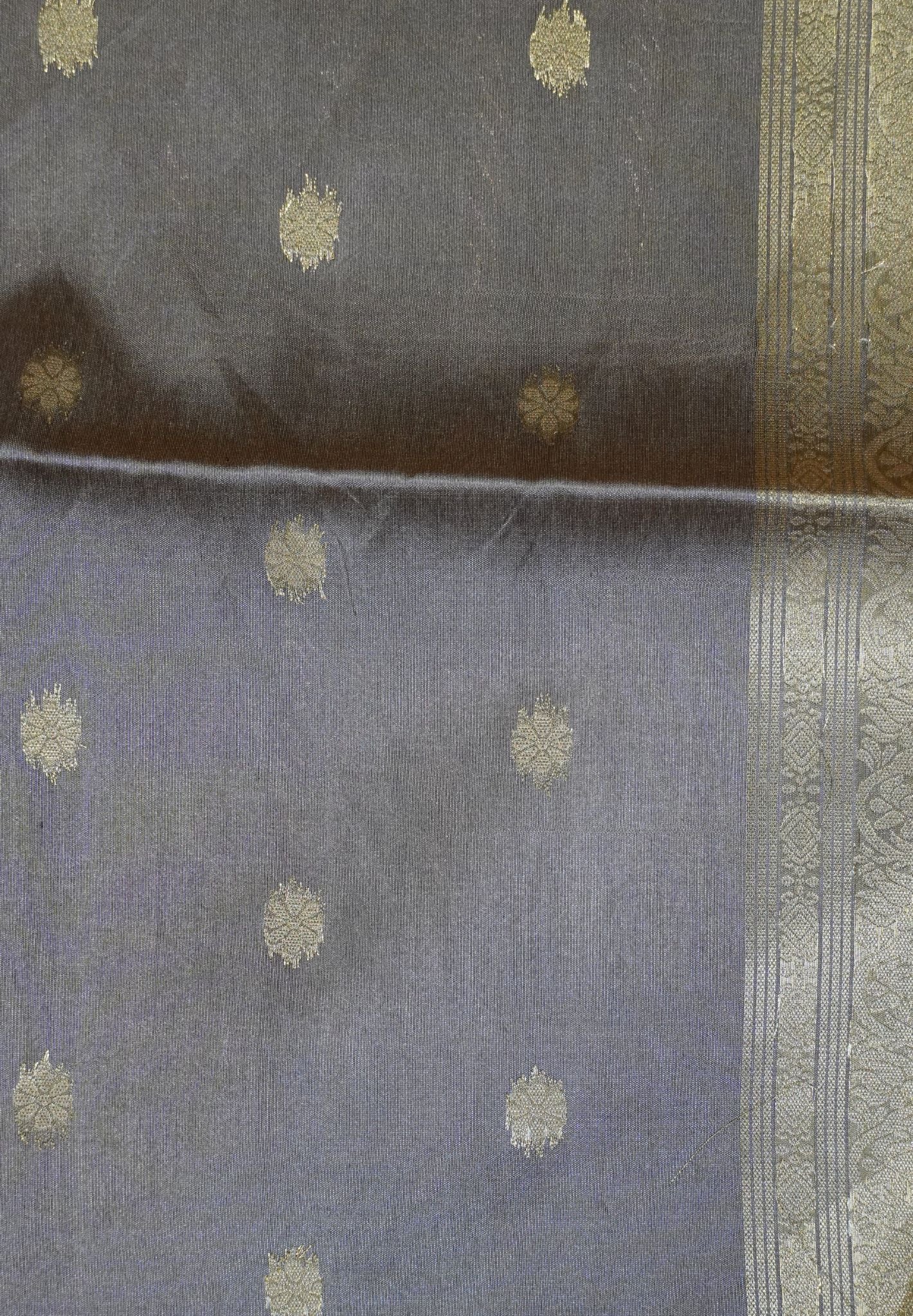 Semi Tussar Saree - Brown