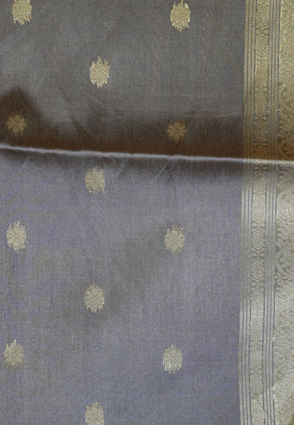 Semi Tussar Saree - Brown