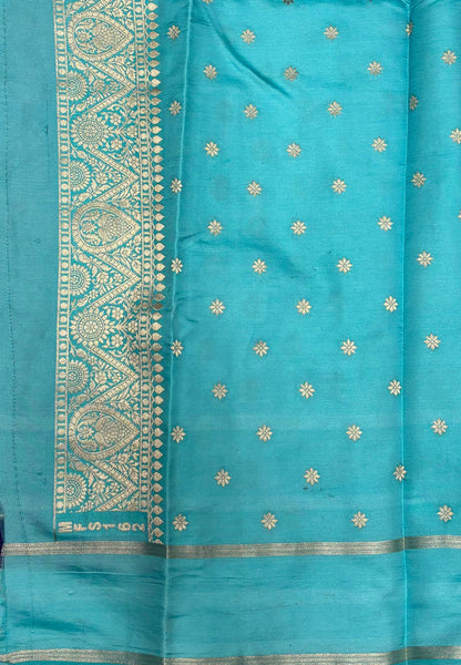 Gaji Silk Saree-Purple in Intricate Geometric Floral Zari with Contrast Border