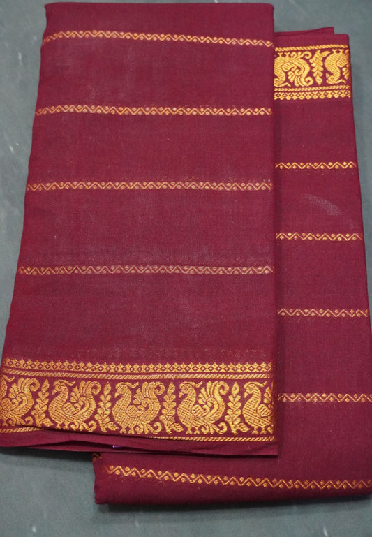 Sungudi Cotton- Veldhari Pattern Maroon