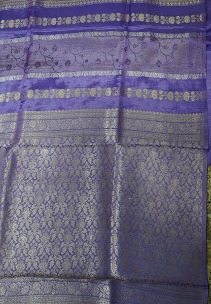 Banarasi Crepe Saree-Lavender