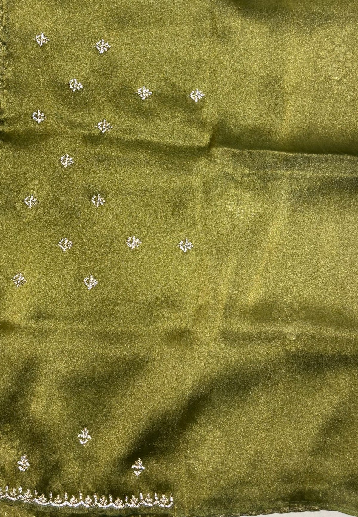 Designer Saree-Olive Green
