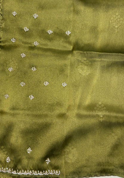 Designer Saree-Olive Green