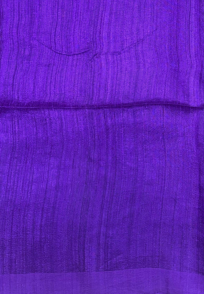 Pure Moonga Cotton Saree-Violet in Coin Butta with Striped Border