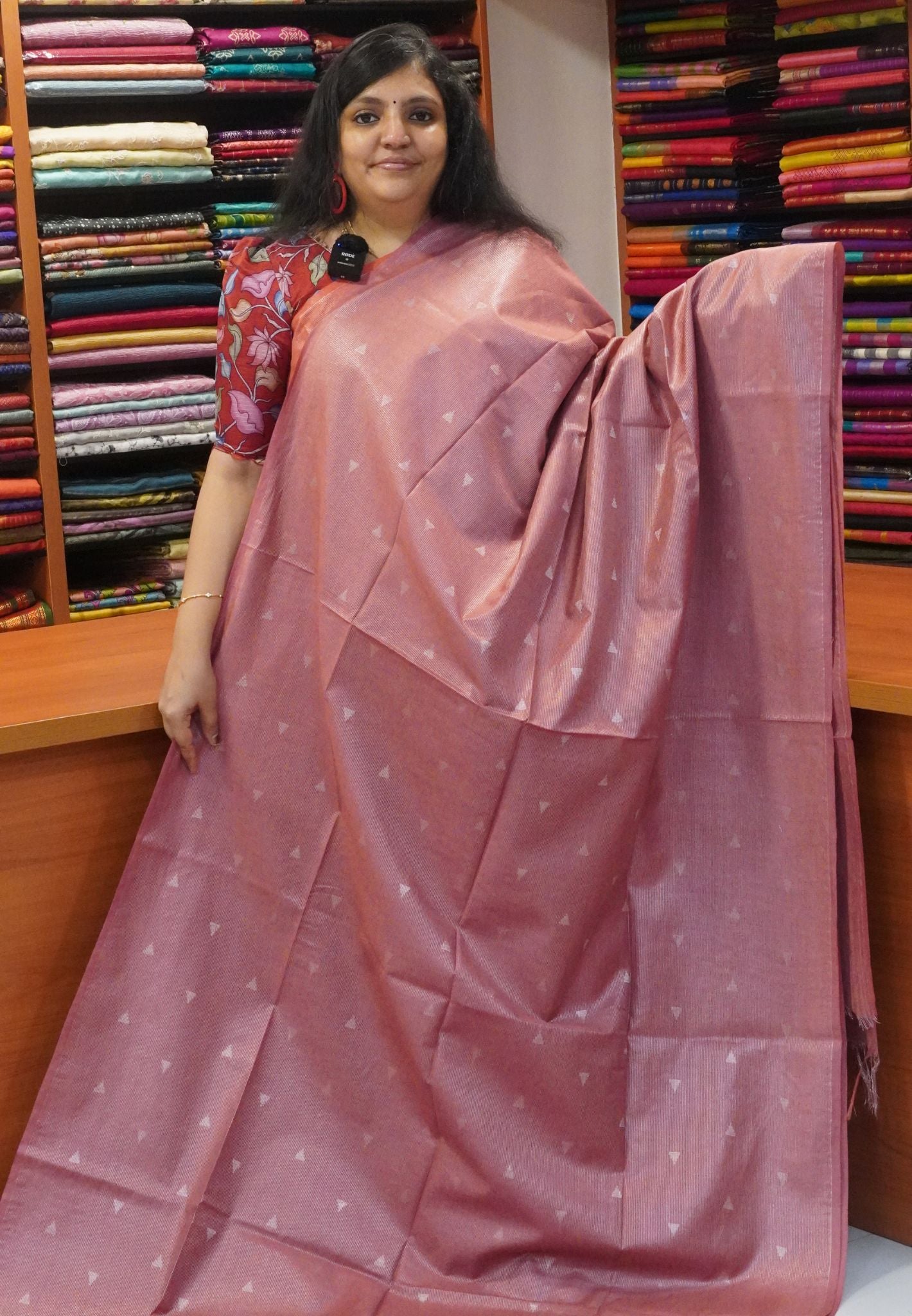 Bhagalpur Tissue Saree- Muted Maroon