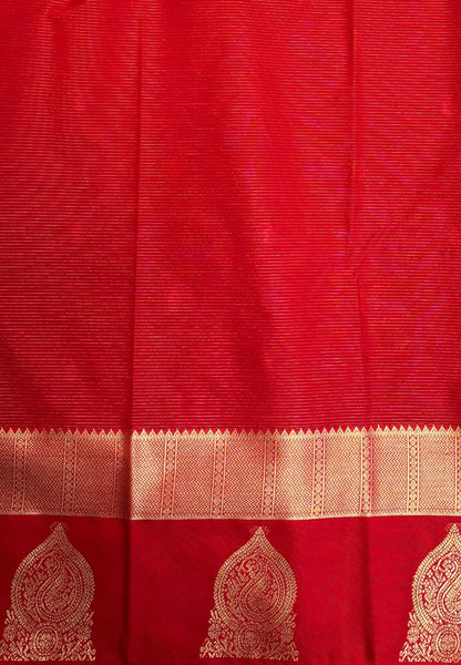 Budget Kanchipuram Saree-Cream with Contrast Border