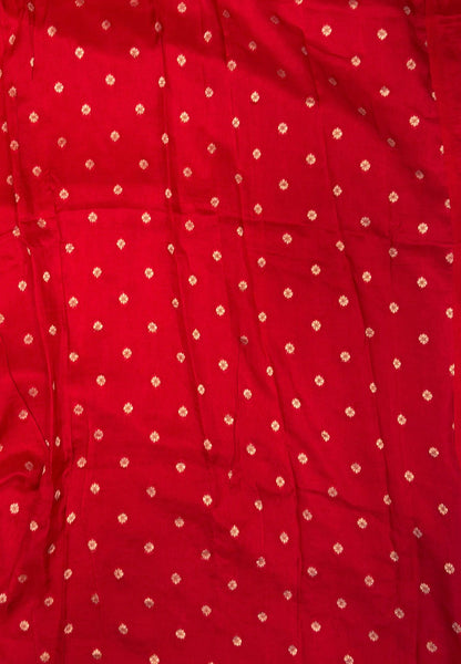 Viscose Saree-Red In Peacock Motif Border