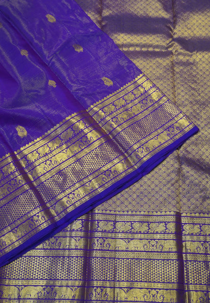 Pure Kanchipuram Silk Saree - Voilet with Vairoosi Pattern