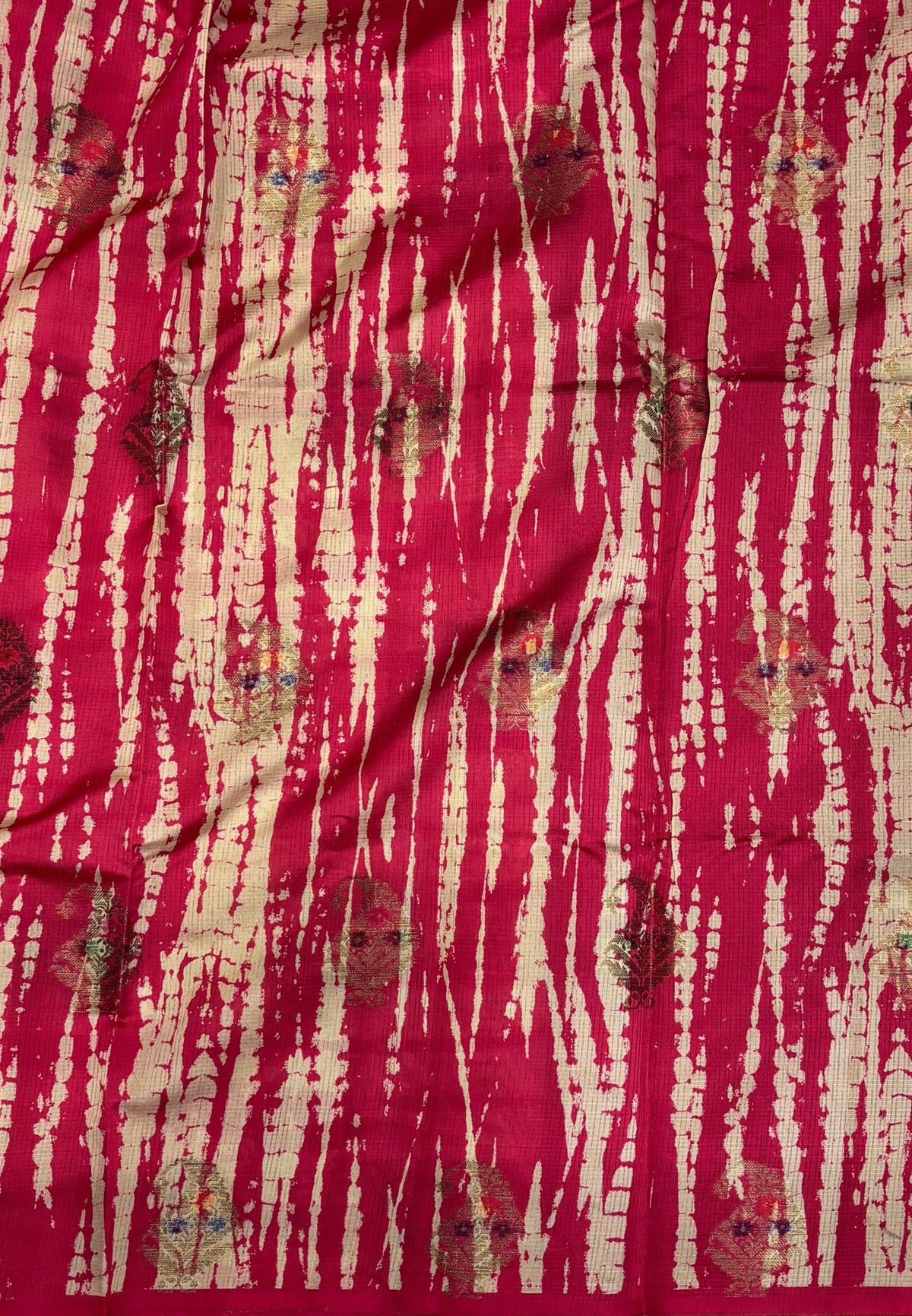 Tussar Saree-Pink in Leheriya Manga Motif Border