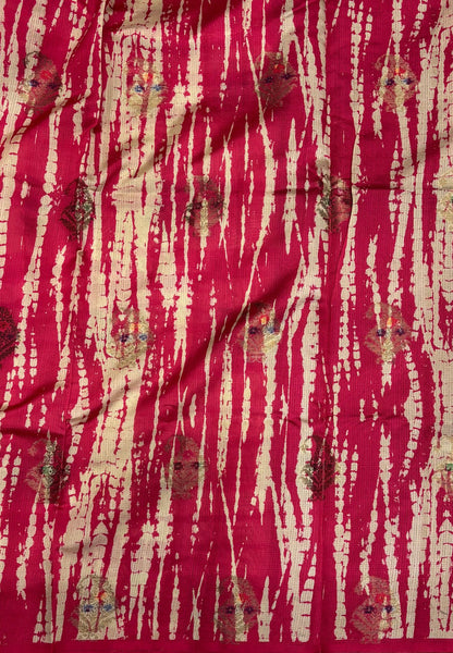Tussar Saree-Pink in Leheriya Manga Motif Border