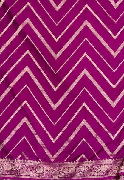 Chinon Silk Saree-Magenta with Antique Floral Border