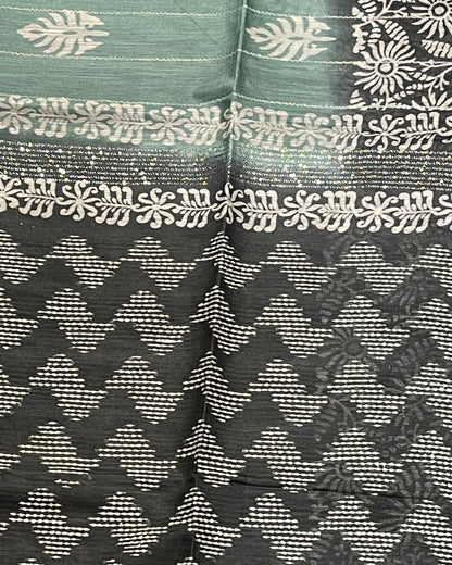 Bhagalpur Cotton Saree - Sea Green