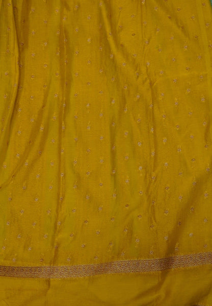 Banarasi Georgette Saree-Emerald Green with Mustard Yellow