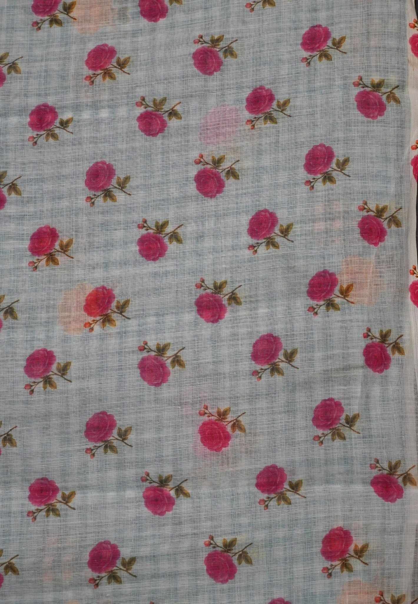 Linen Saree - Checks Yellow